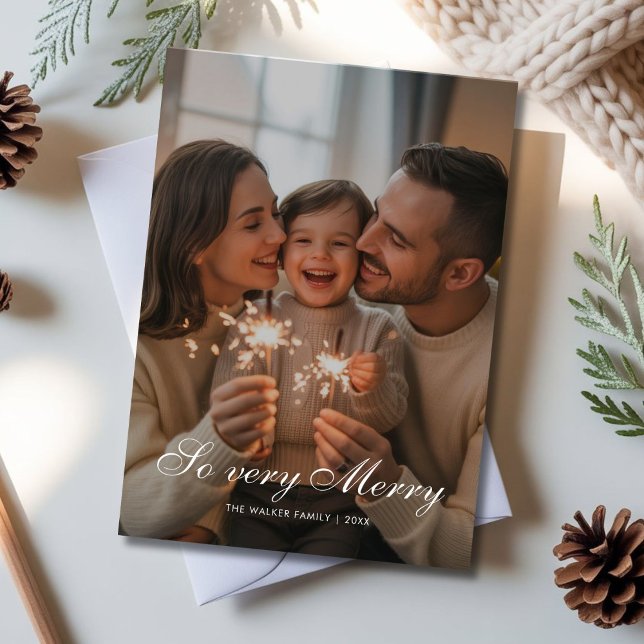 Classic Oh So Merry Family Christmas Card  (Creator Uploaded)