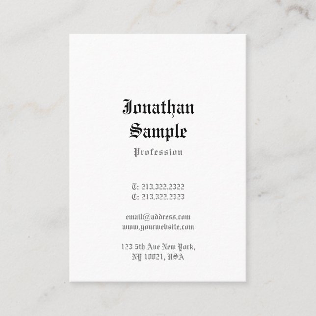 Classic Old English Text Nostalgic Template Cool Business Card (Front)