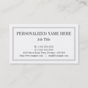 Classic, Old Fashioned Business Card