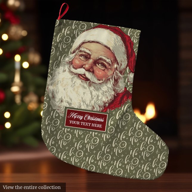 Classic Old Fashioned Santa Christmas Stocking (Classic Old Fashioned Santa Christmas Stocking Custom)