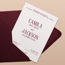 Classic Old Money Ivory and Burgundy Wedding