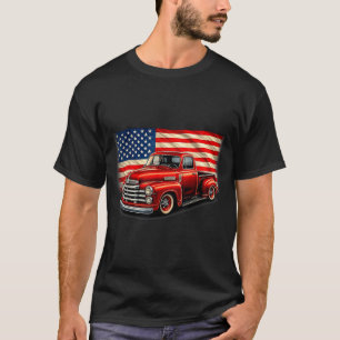 Classic Old Pickup Truck 4th of July Patriotic T-Shirt