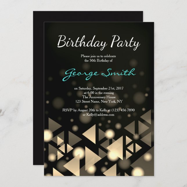 Classic Old School Birthday Party Invite (Front/Back)