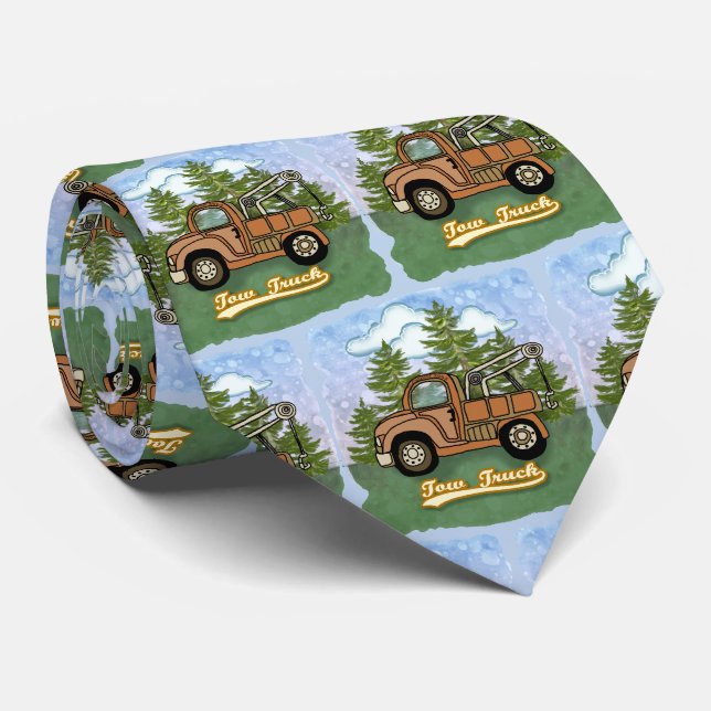 Classic Old Tow Truck Tie (Rolled)