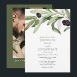 Classic Olive Branch Garden Wedding Invitation<br><div class="desc">Classic Olive Branch Wedding invitation perfect for a garden,  Mediterranean,  or Italian Theme party. Matching items in our store Cava Party Designs.</div>