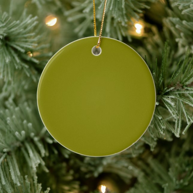Classic Olive Green  Ceramic Ornament (Tree)