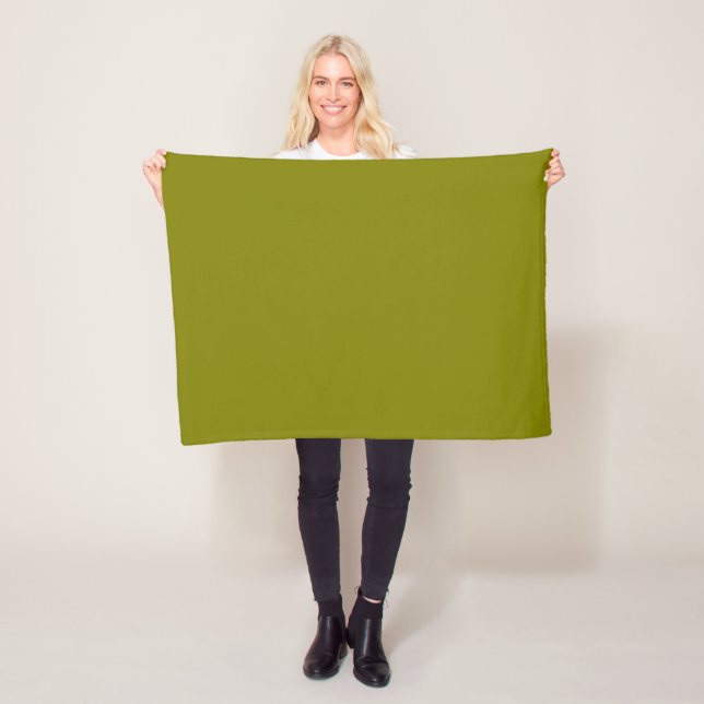 Classic Olive Green  Fleece Blanket (In Situ)