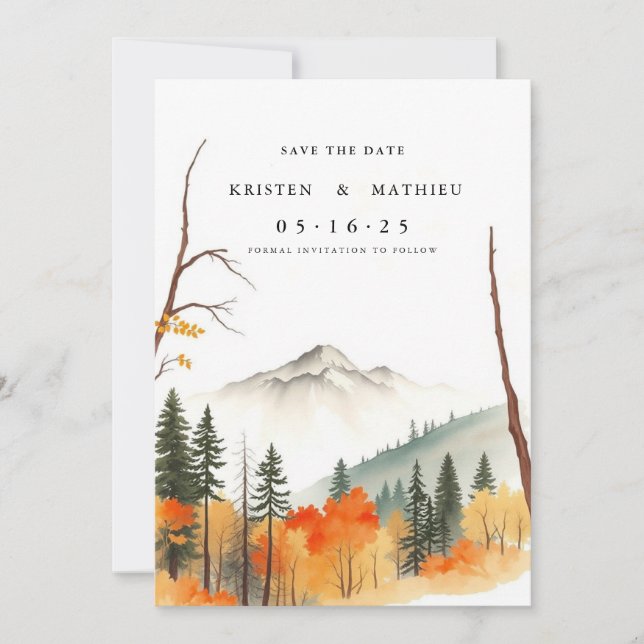 Classic Online Mountain Save The Date (Front)