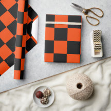 Classic Orange and Black Checkers