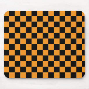 Classic Orange and Black chequered pattern Mouse Pad