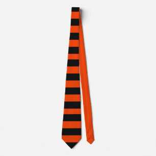Classic Orange and Black Stripes Tie
