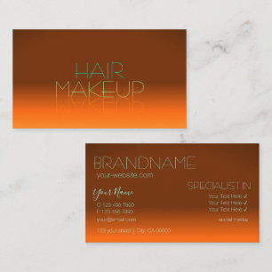 Classic Orange and Teal Chic Mirror Letters Modern Business Card