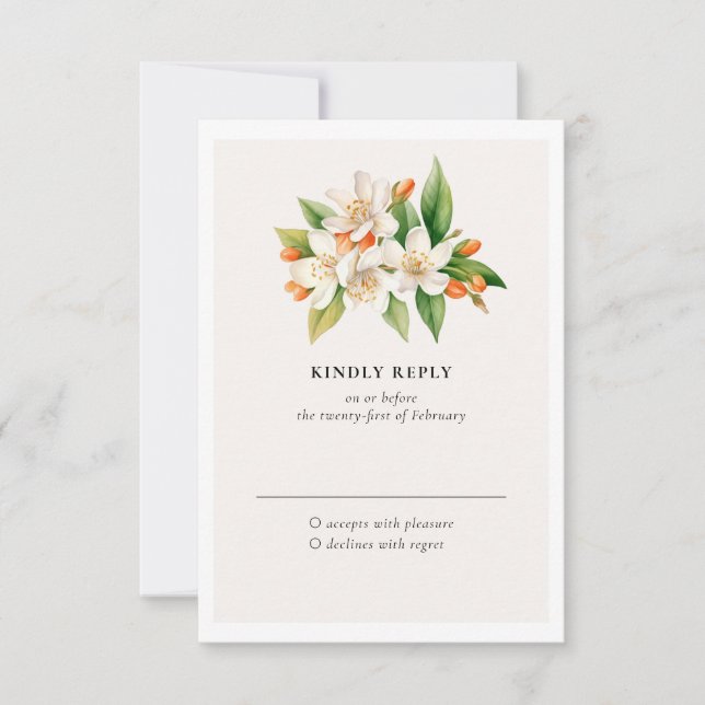 Classic Orange Blossom RSVP Card (Front)
