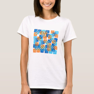 Classic Orange & Blue Squares tshirt