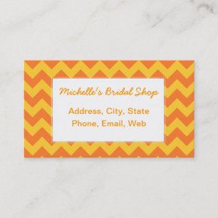 Classic Orange Chevron Pattern Business Card