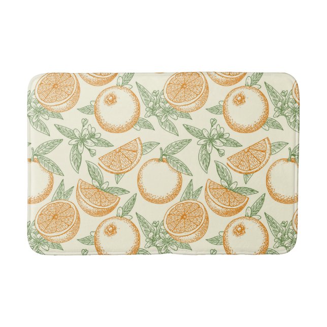 Classic Orange Fruit Pattern Bath Mat (Front)