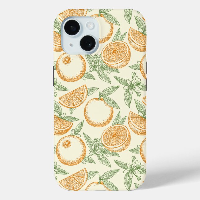 Classic Orange Fruit Pattern Case-Mate iPhone Case (Back)