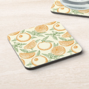 Classic Orange Fruit Pattern Coaster