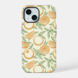 Classic Orange Fruit Pattern iPhone 15 Case