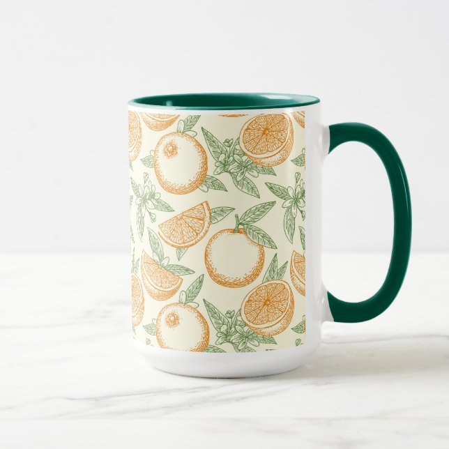 Classic Orange Fruit Pattern Mug (Right)