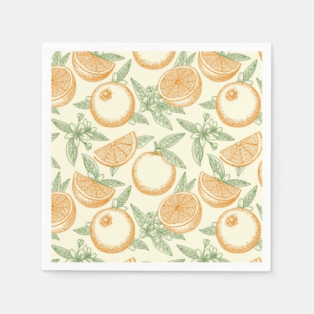 Classic Orange Fruit Pattern Napkin (Front)