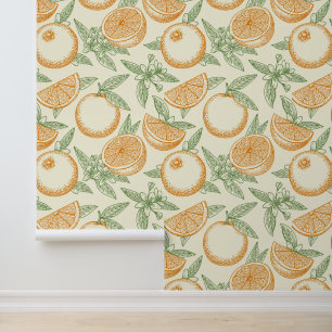 Classic Orange Fruit Pattern Wallpaper