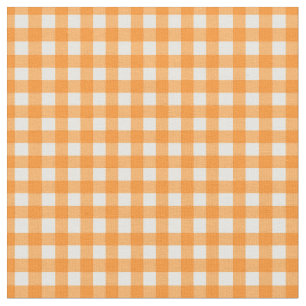 Classic Orange Gingham Checked Pattern Fabric