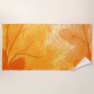 Classic orange leaves Fall/Autumn Beach Towel