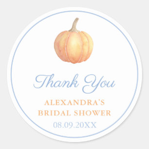 Classic Orange Pumpkin Baby Shower Thank You Favou Round Sticker