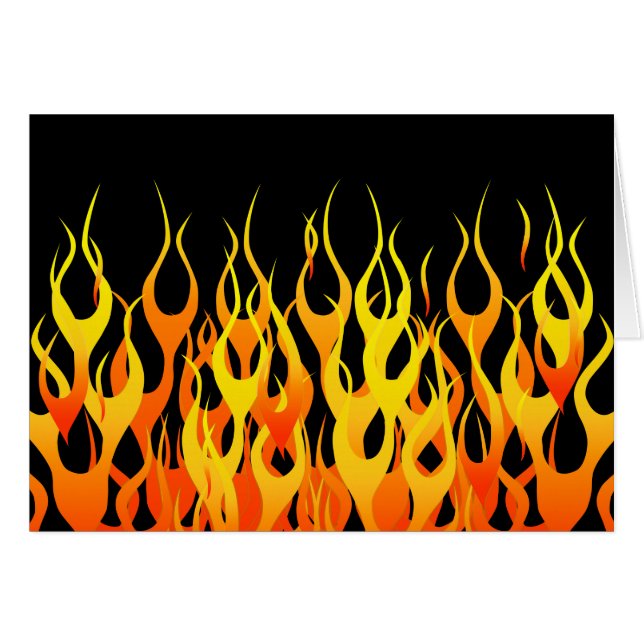 Classic Orange Racing Flames on Fire (Front Horizontal)