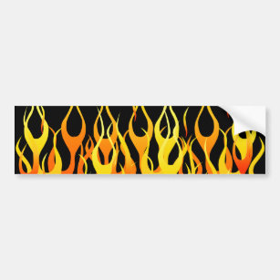 Classic Orange Racing Flames on Fire Bumper Sticker
