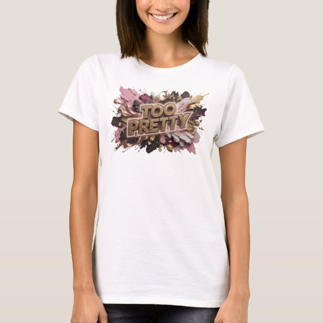Classic Orange TOO PRETTY Slogan Tee (Front)