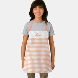 Classic Orange & White Gingham | Personalized Name Apron