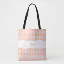Classic Orange & White Gingham | Personalized Name