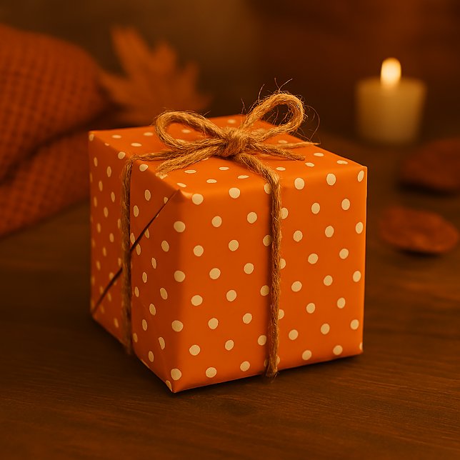 Classic Orange & White Polka Dot Seamless Fall Wrapping Paper (Creator Uploaded)