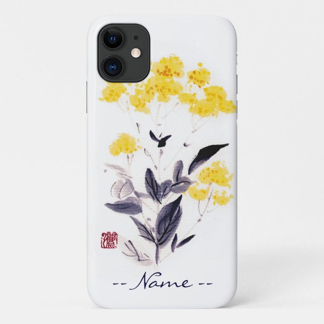 Classic oriental chinese sumi-e ink flowers paint Case-Mate iPhone case (Back)