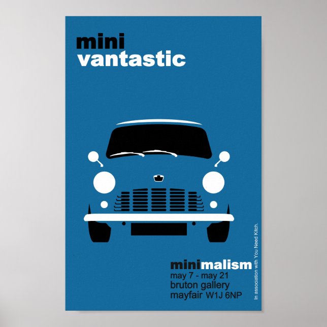 Classic Original Austin Mini Van Exhibition Poster (Front)