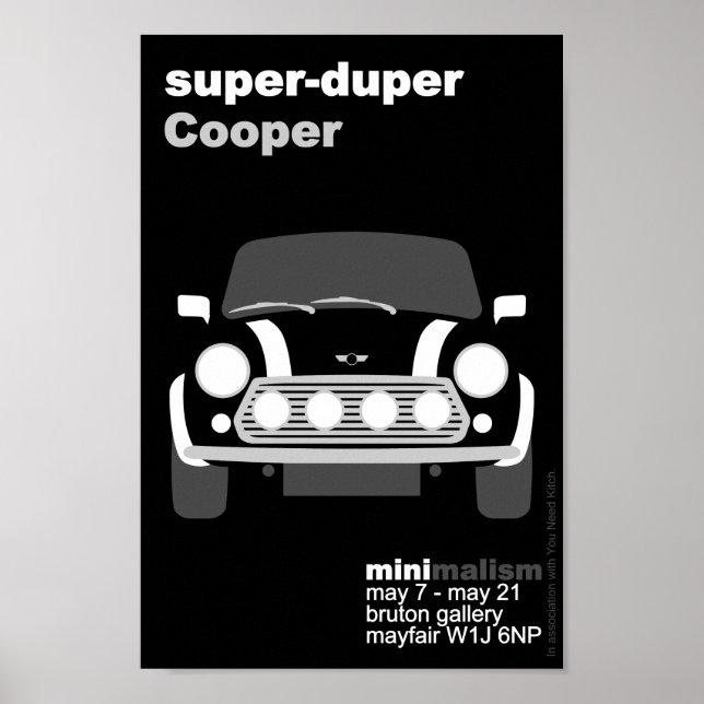 Classic Original Mini Car minimalist art Poster (Front)