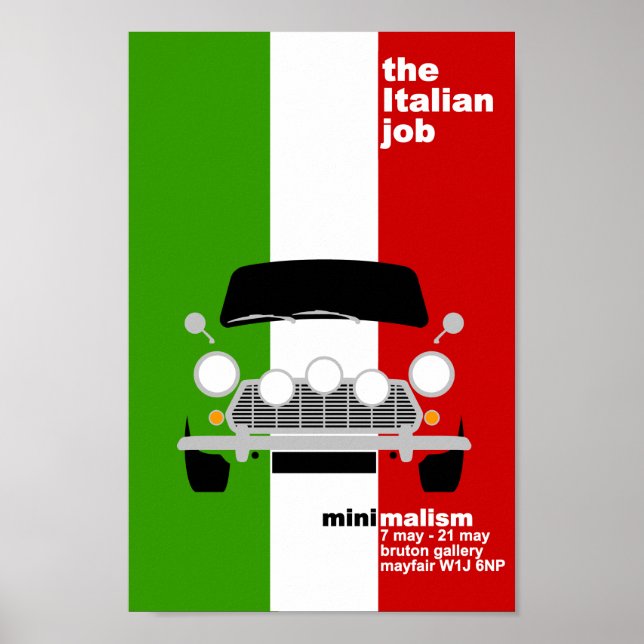 Classic Original Mini Car minimalist art Poster (Front)