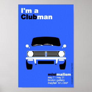 Classic Original Mini Clubman minimalist art Poster