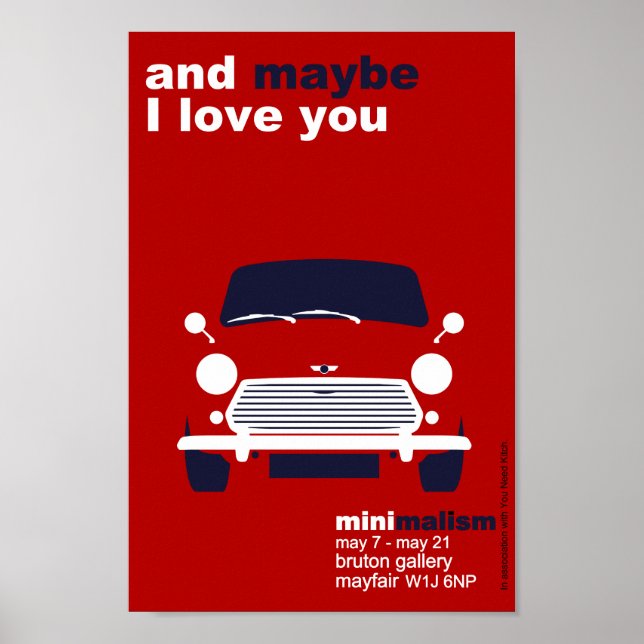 Classic Original Mini Cooper minimalist art Poster (Front)