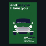 Classic Original Mini Cooper minimalist art Poster<br><div class="desc">Minimalist art exhibition poster/flyer; perfect size for framing.</div>