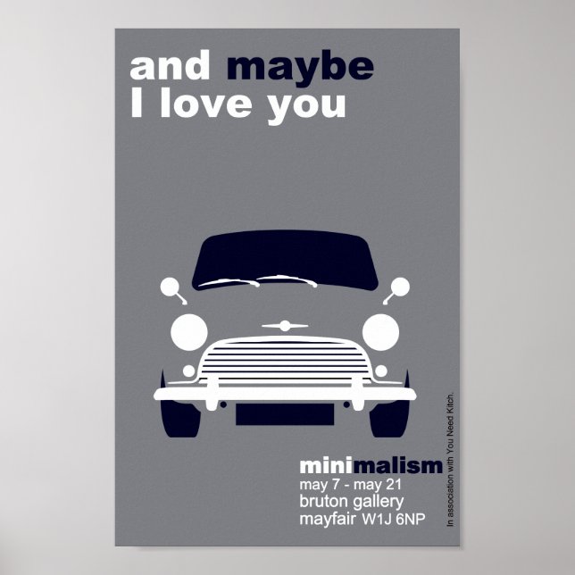 Classic Original Mini Cooper minimalist art Poster (Front)