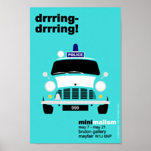 Classic Original Mini Police van minimalist art Poster