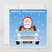 Classic Original Mini Xmas Santa car