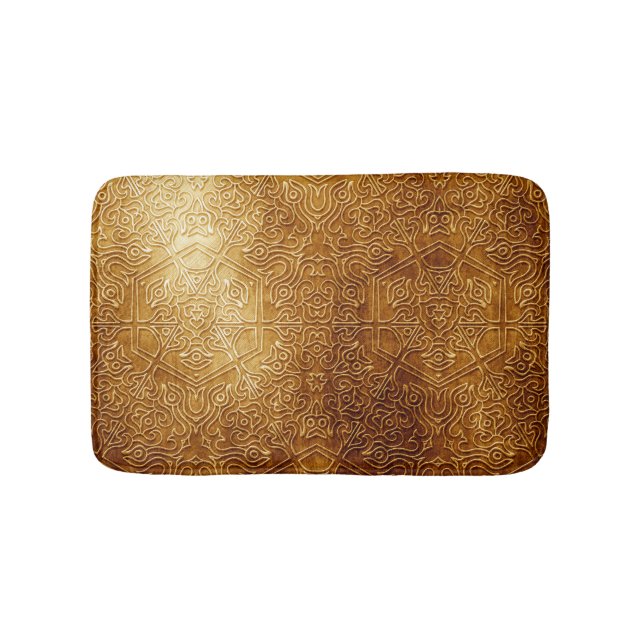 Classic Ornate Gold Metal Plate Bath Mat (Front)