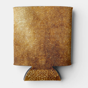 Classic Ornate Gold Metal Plate Can Cooler