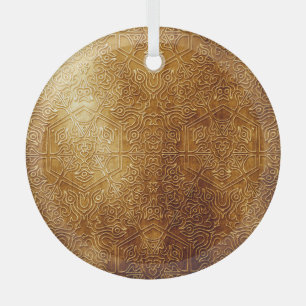 Classic Ornate Gold Metal Plate Glass Tree Decoration