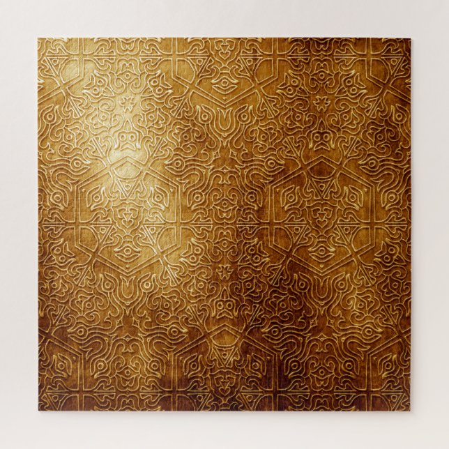 Classic Ornate Gold Metal Plate Jigsaw Puzzle (Vertical)