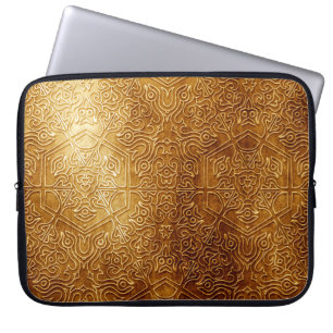Classic Ornate Gold Metal Plate Laptop Sleeve